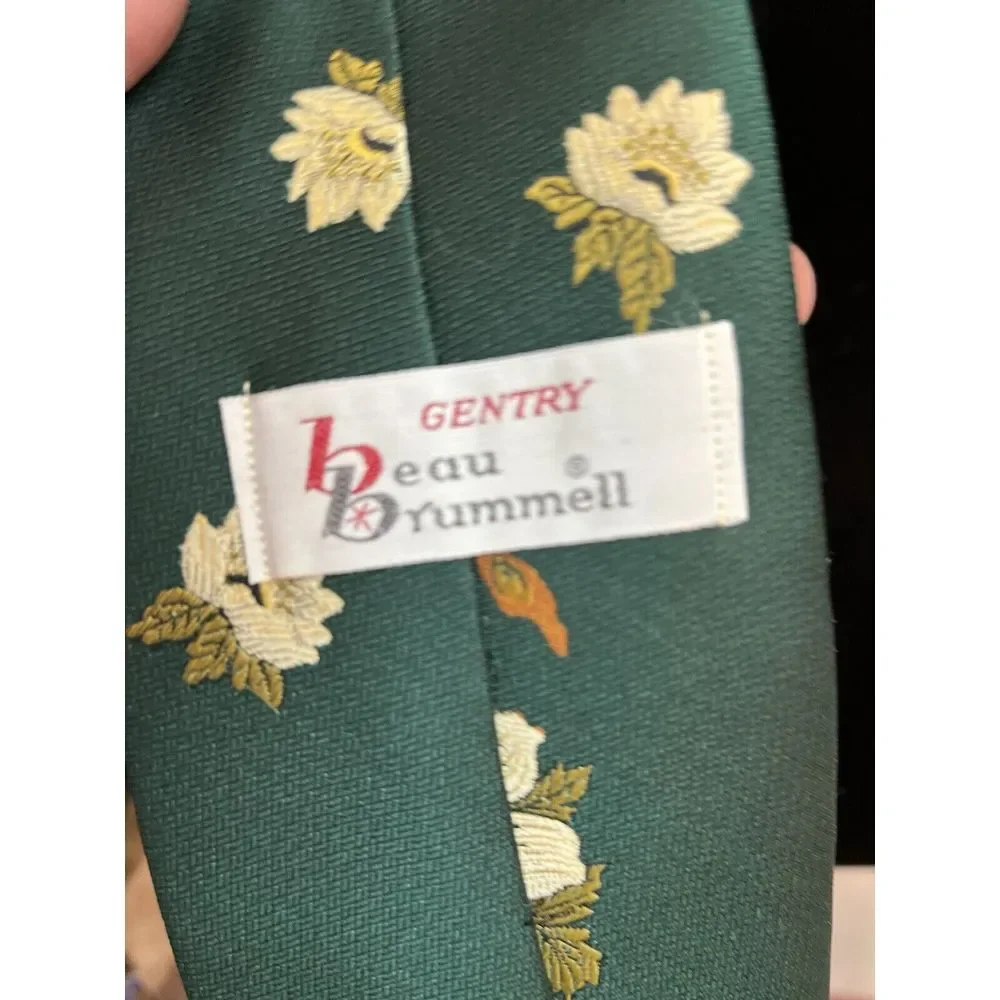 Beau Trammel Tie Vintage Gentry Flowers Butterfly Five Lines‎